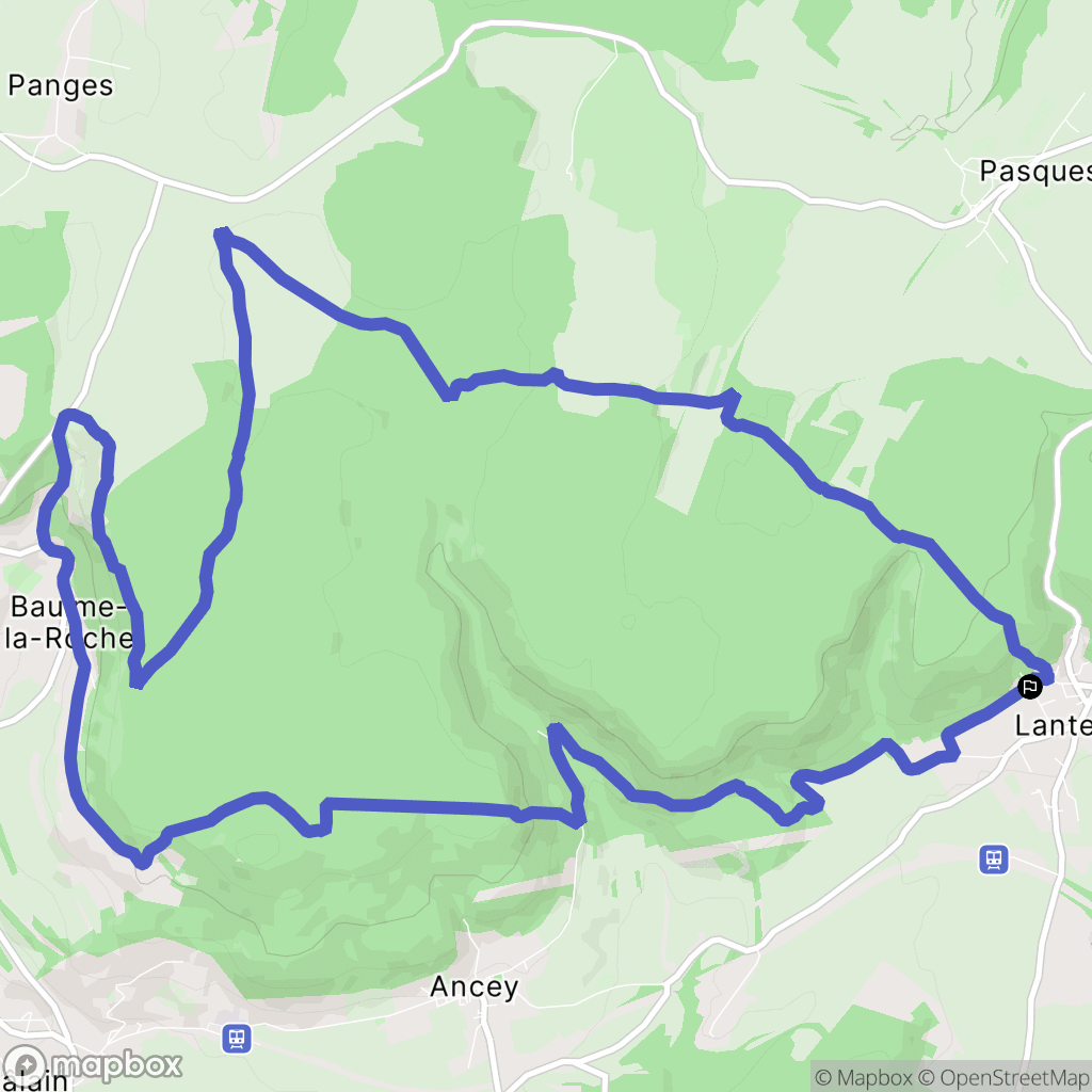 Lantenay : carte du parcours de randonnée - France