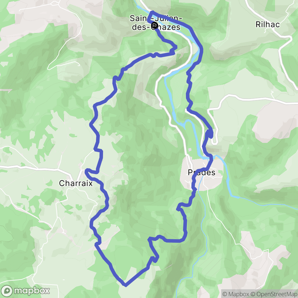 Saint-Julien-des-Chazes : carte du parcours de randonnée - France