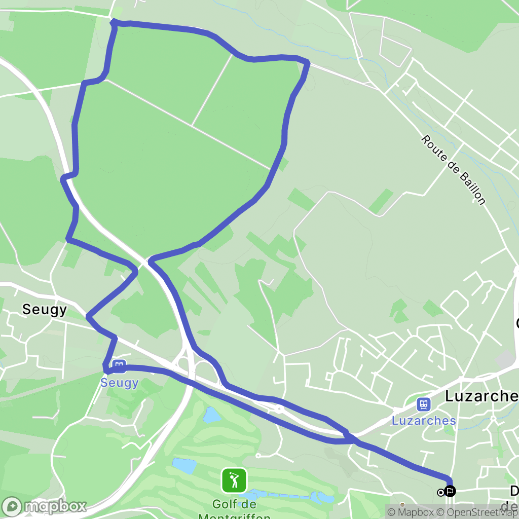 Luzarches : carte du parcours de randonnée - France