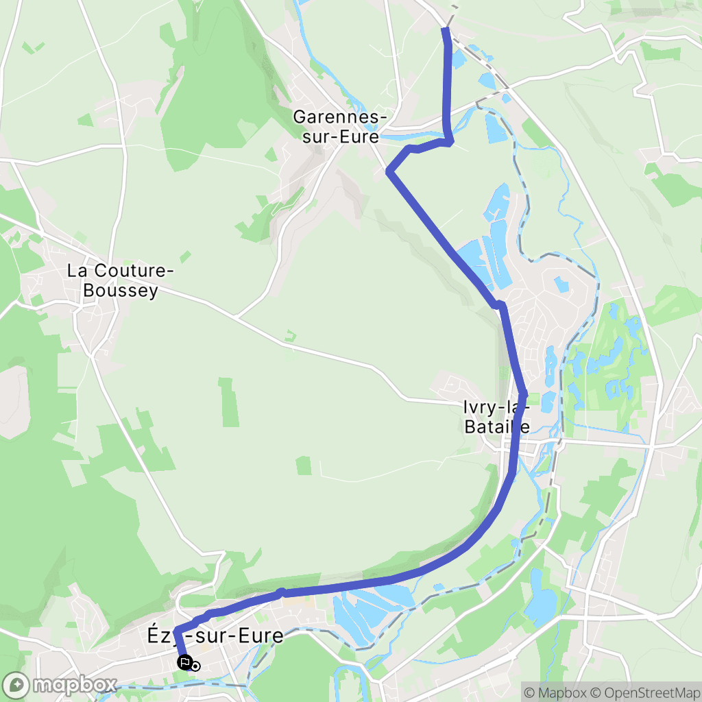 Ézy-sur-Eure : carte du parcours de randonnée - France