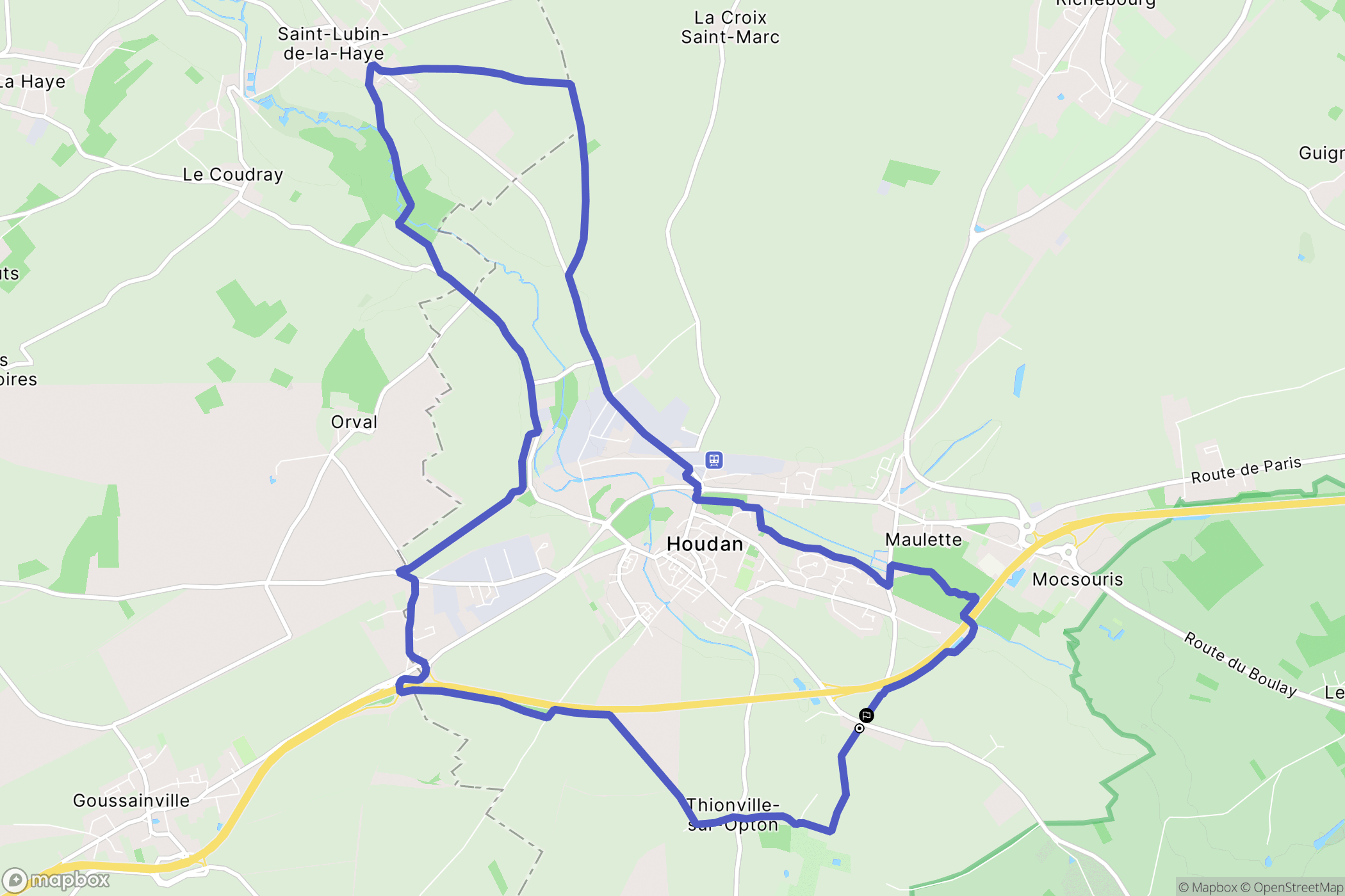 Maulette : carte du parcours de randonnée - France