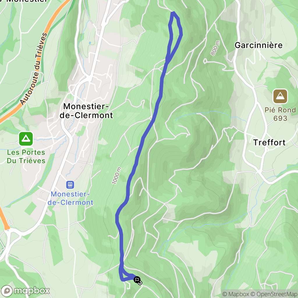 Treffort : carte du parcours de randonnée - France