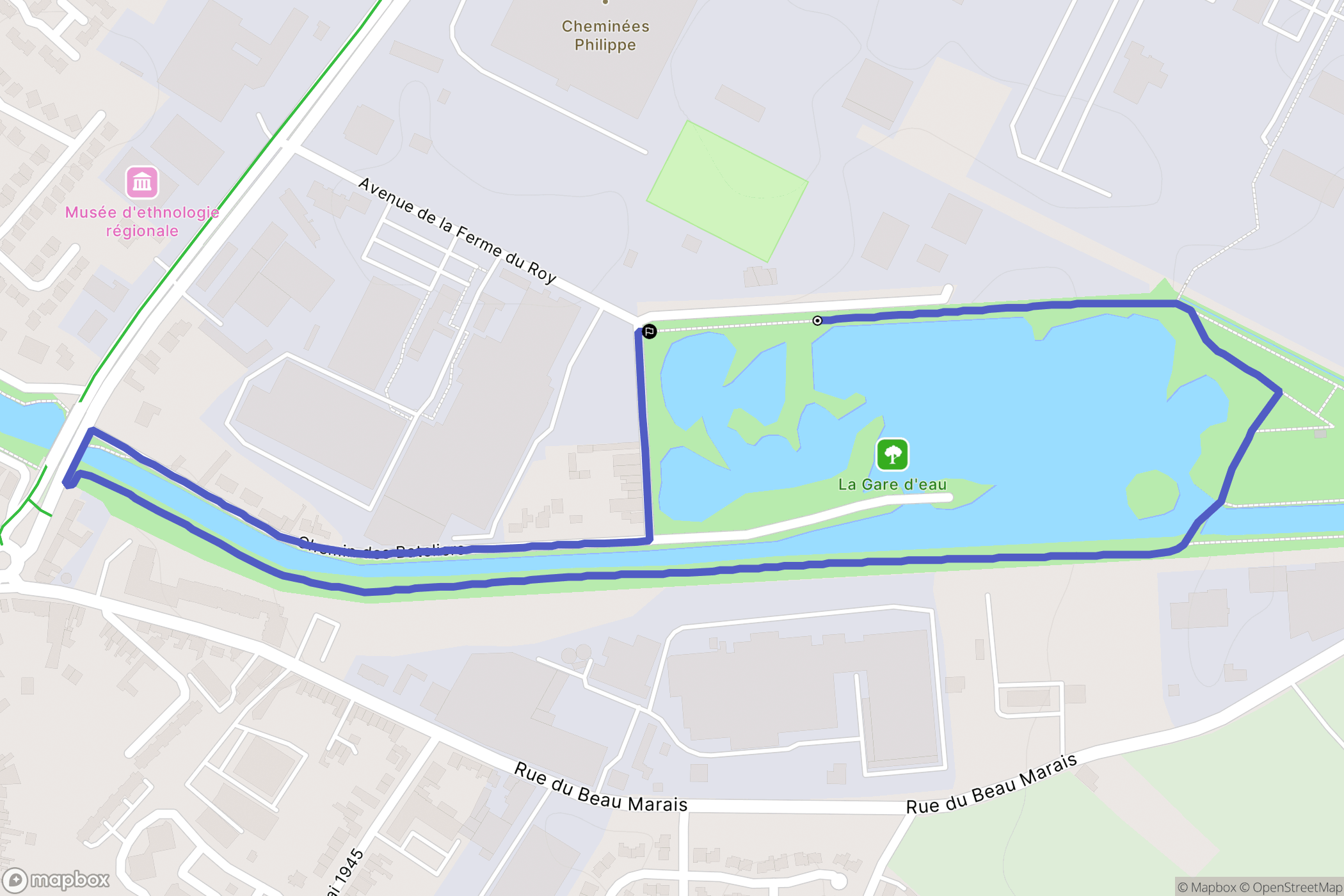 Béthune : carte du parcours de randonnée - France