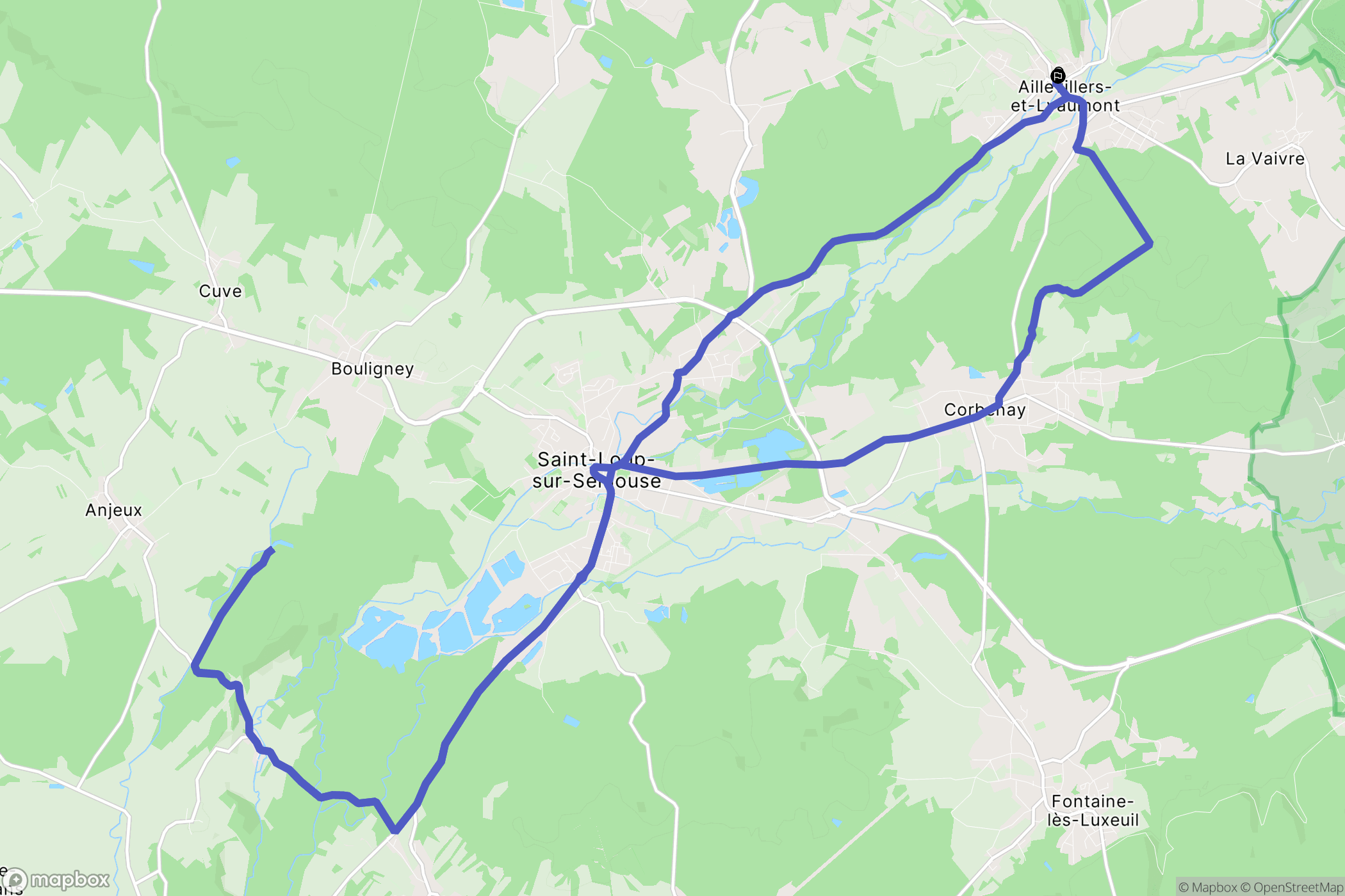 Aillevillers-et-Lyaumont : carte du parcours de randonnée - France