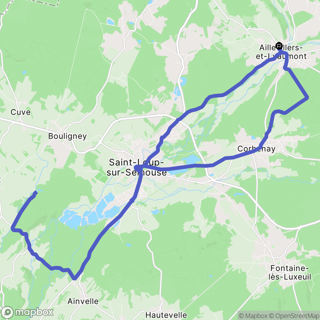 Aillevillers-et-Lyaumont : carte du parcours de randonnée - France