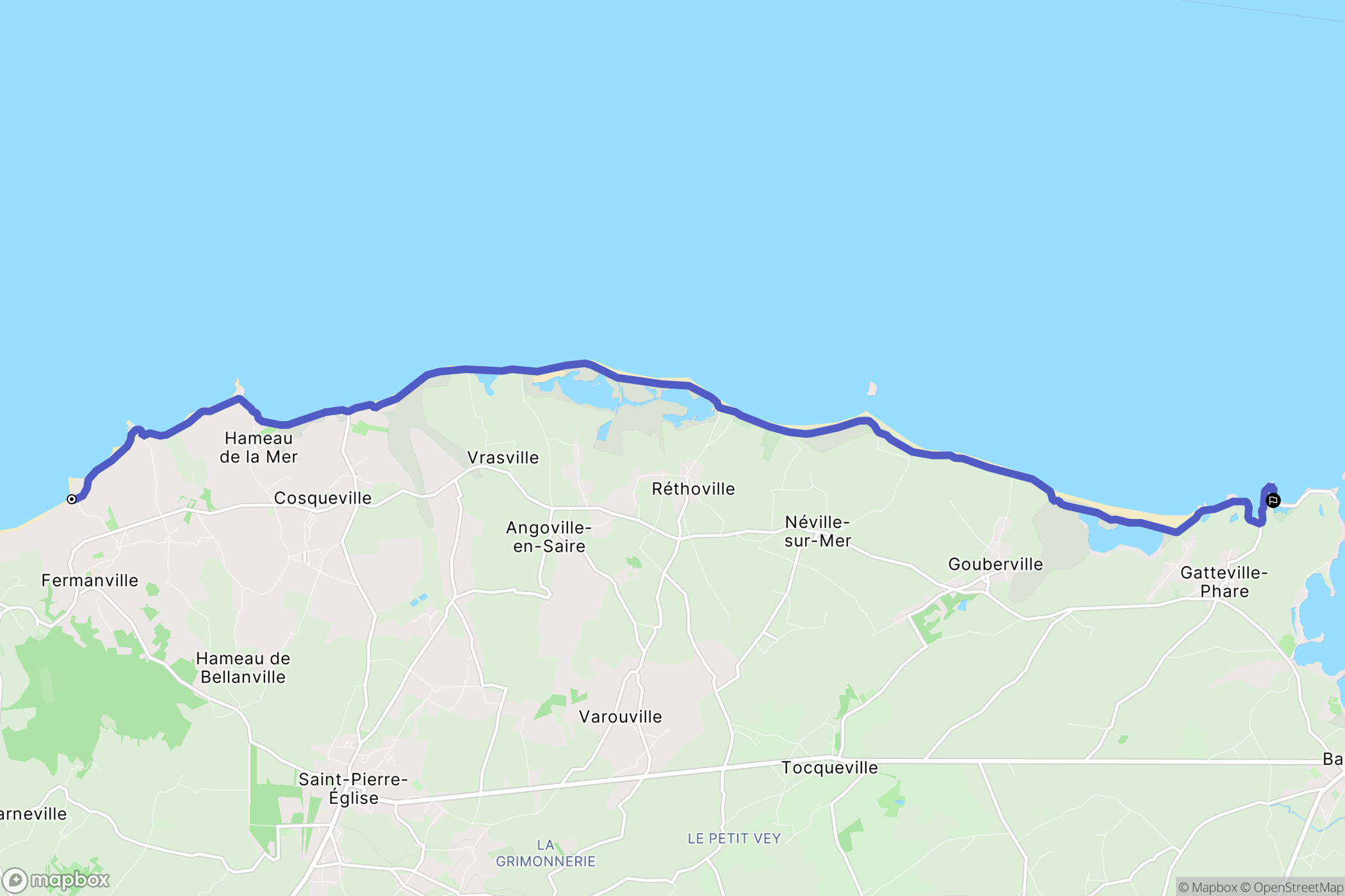 Fermanville : carte du parcours de randonnée - France