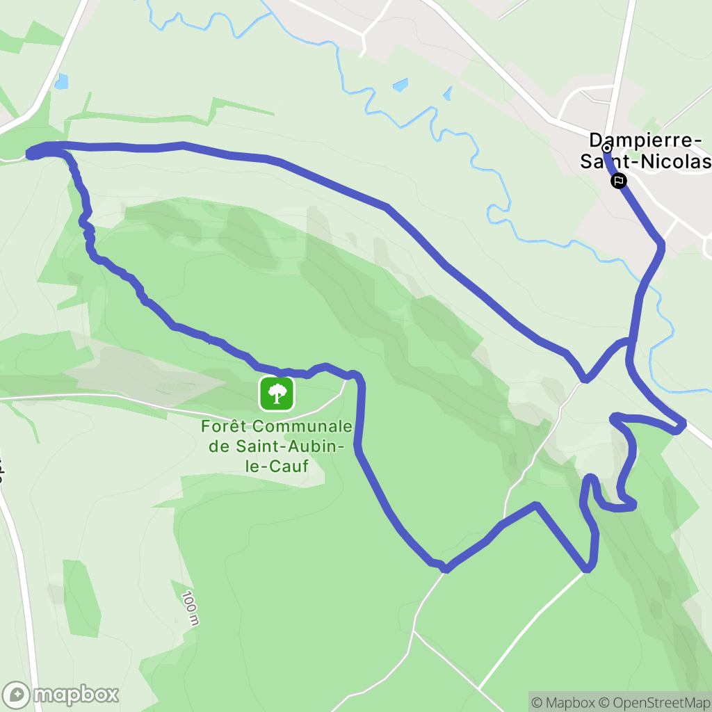 Dampierre-Saint-Nicolas : carte du parcours de randonnée - France