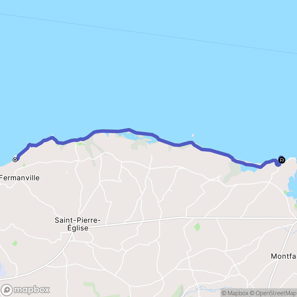 Fermanville : carte du parcours de randonnée - France
