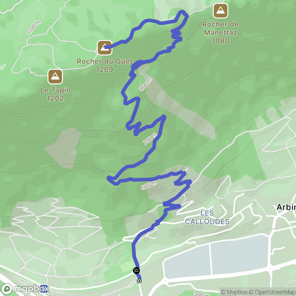Montmélian : carte du parcours de randonnée - France