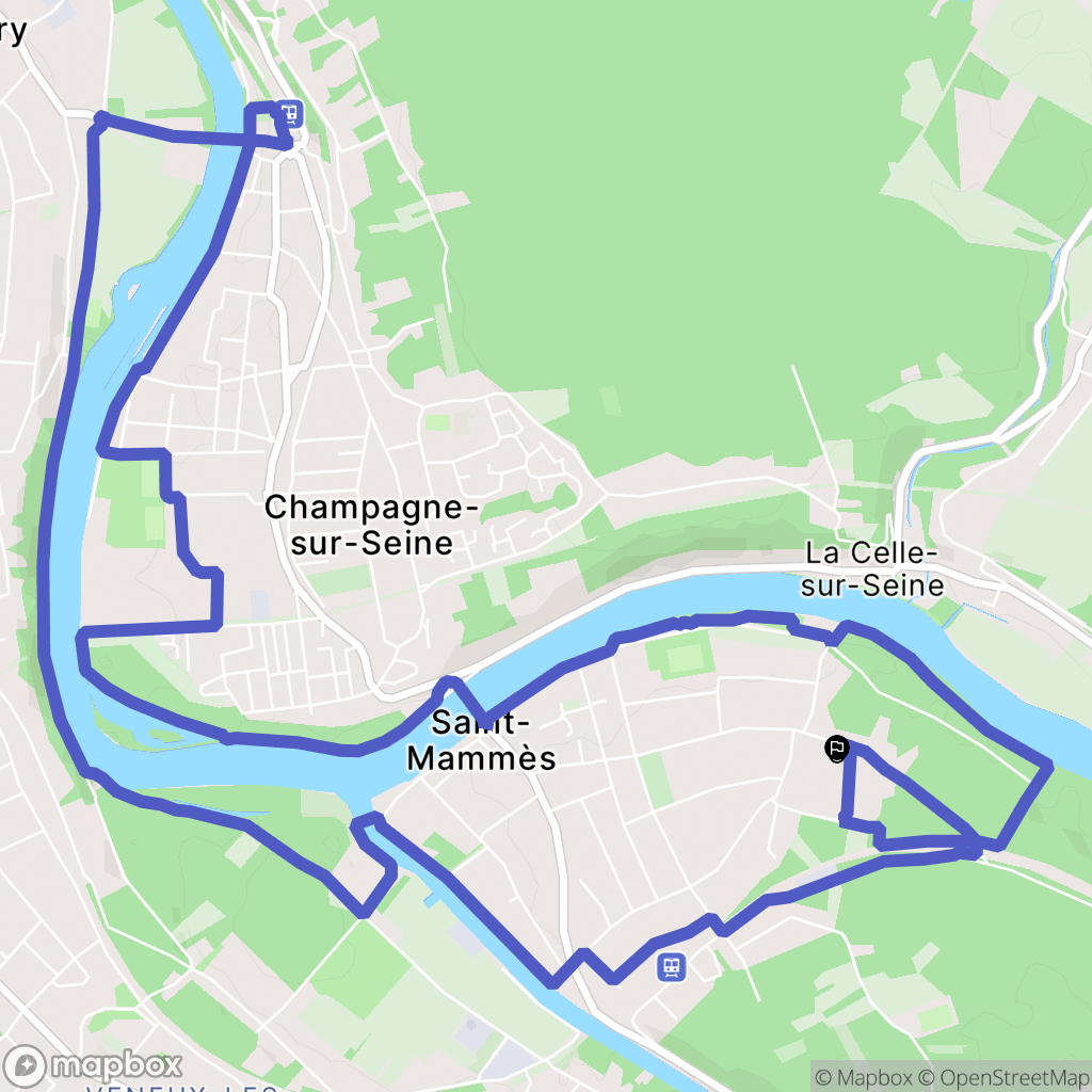 Saint Mammès : carte du parcours de randonnée - France