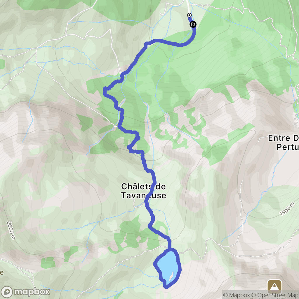Abondance : carte du parcours de randonnée - France