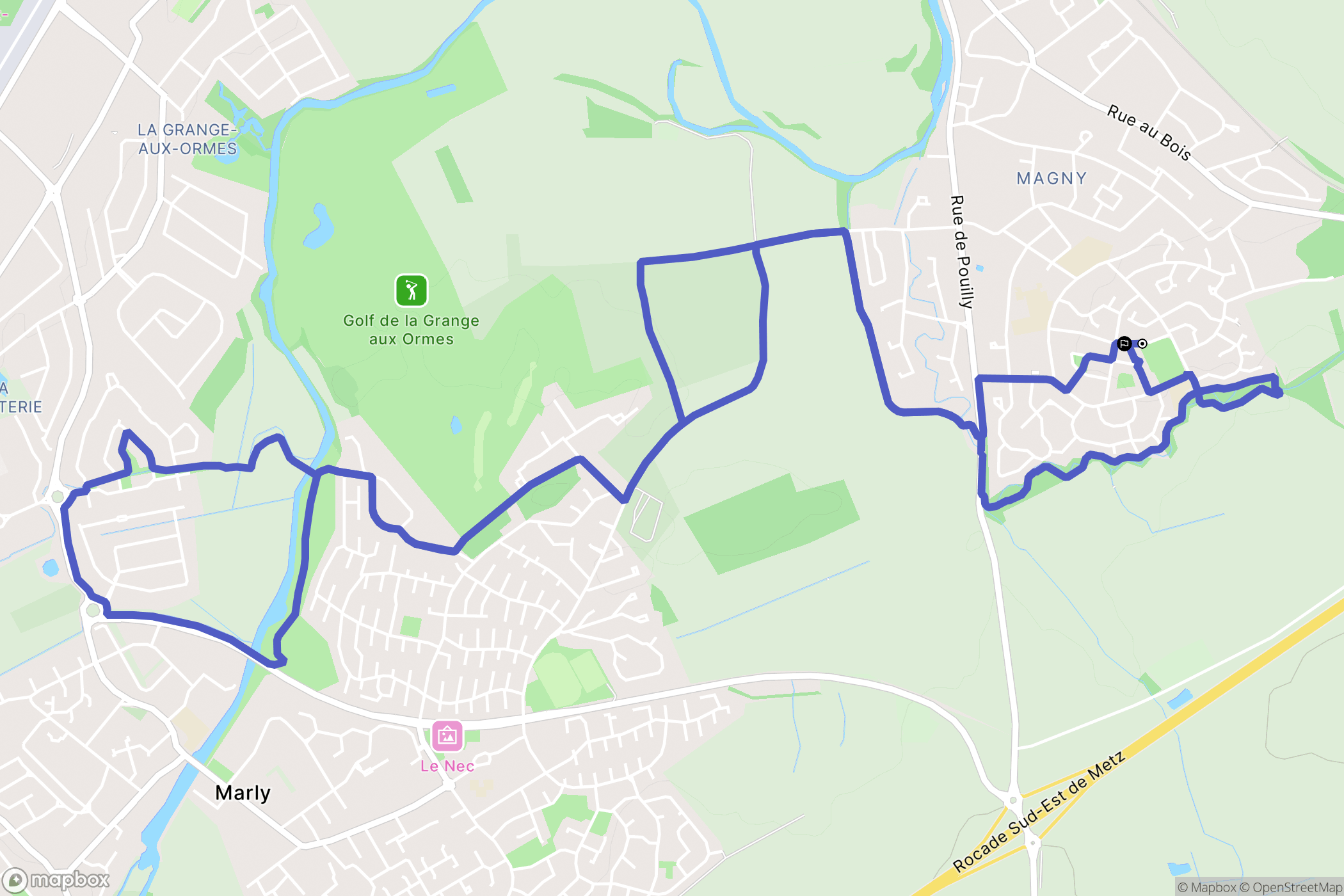 Metz : carte du parcours de randonnée - France