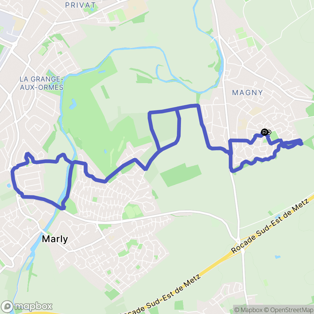 Metz : carte du parcours de randonnée - France