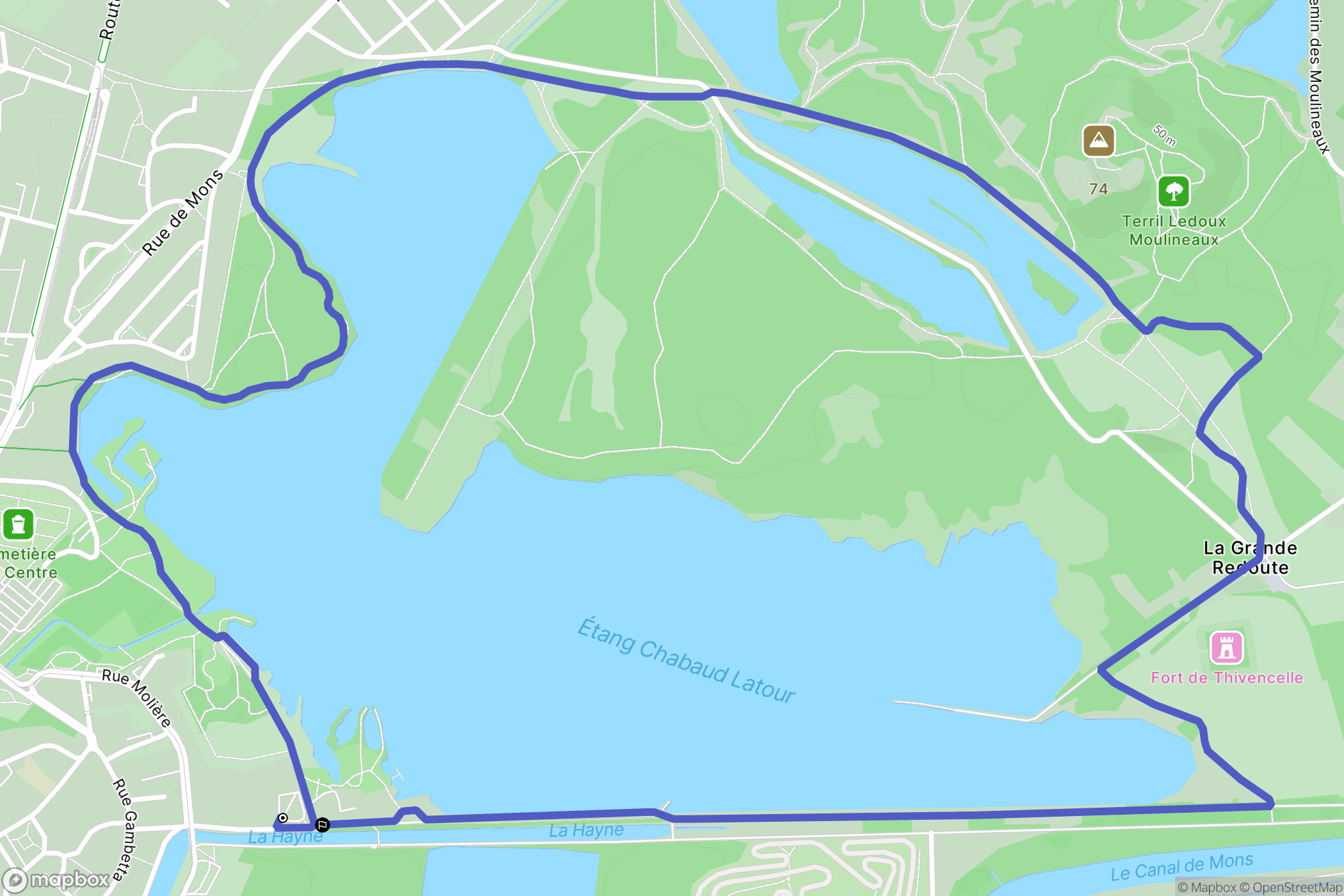 Condé sur l'Escaut : carte du parcours de randonnée - France