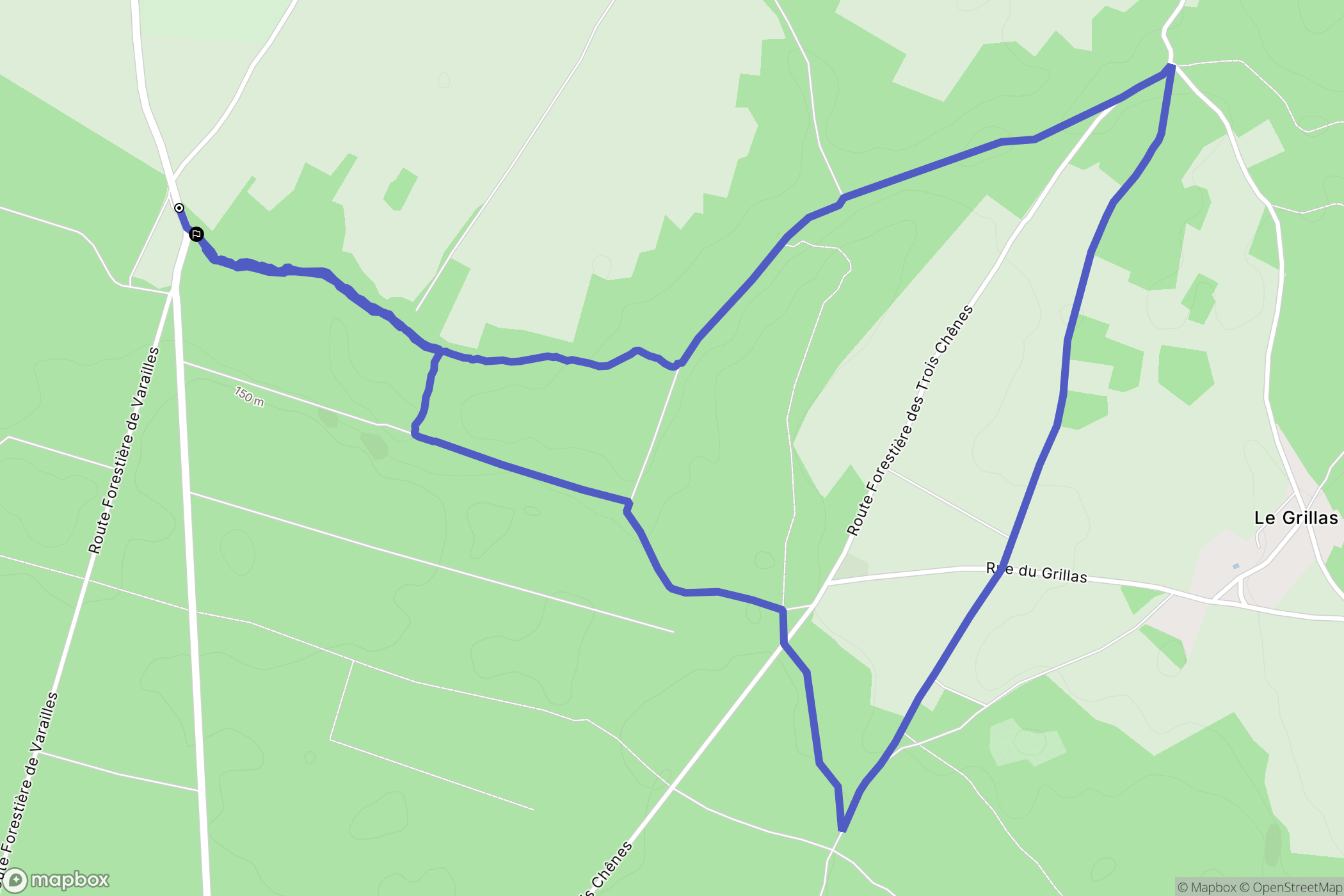 Vouillé : carte du parcours de randonnée - France