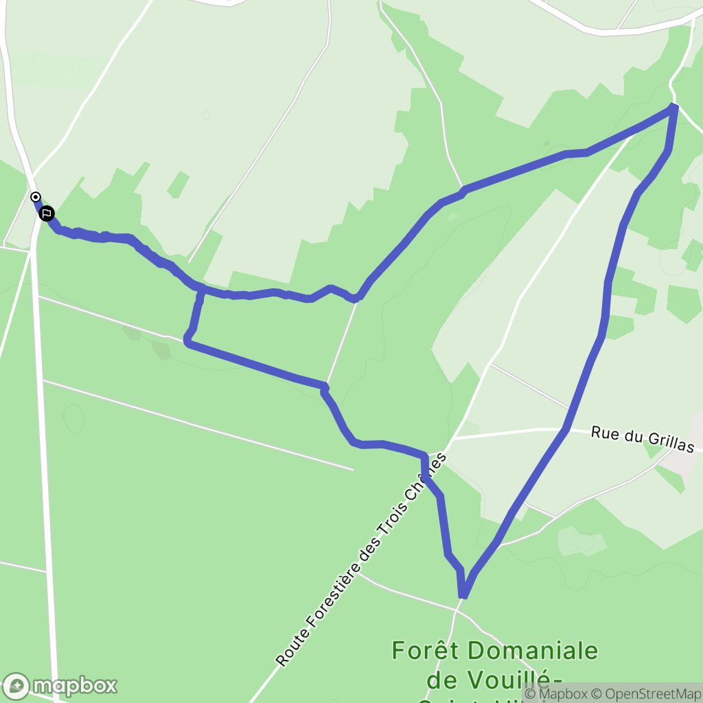 Vouillé : carte du parcours de randonnée - France