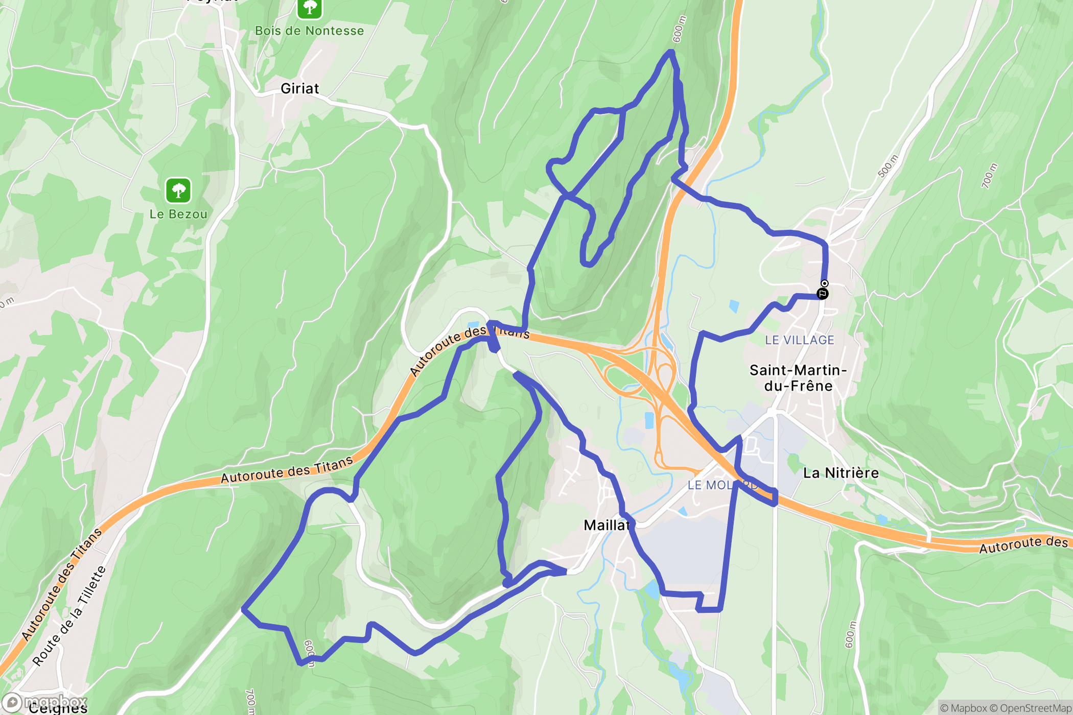 Saint-Martin-du-Fresne : carte du parcours de randonnée - France