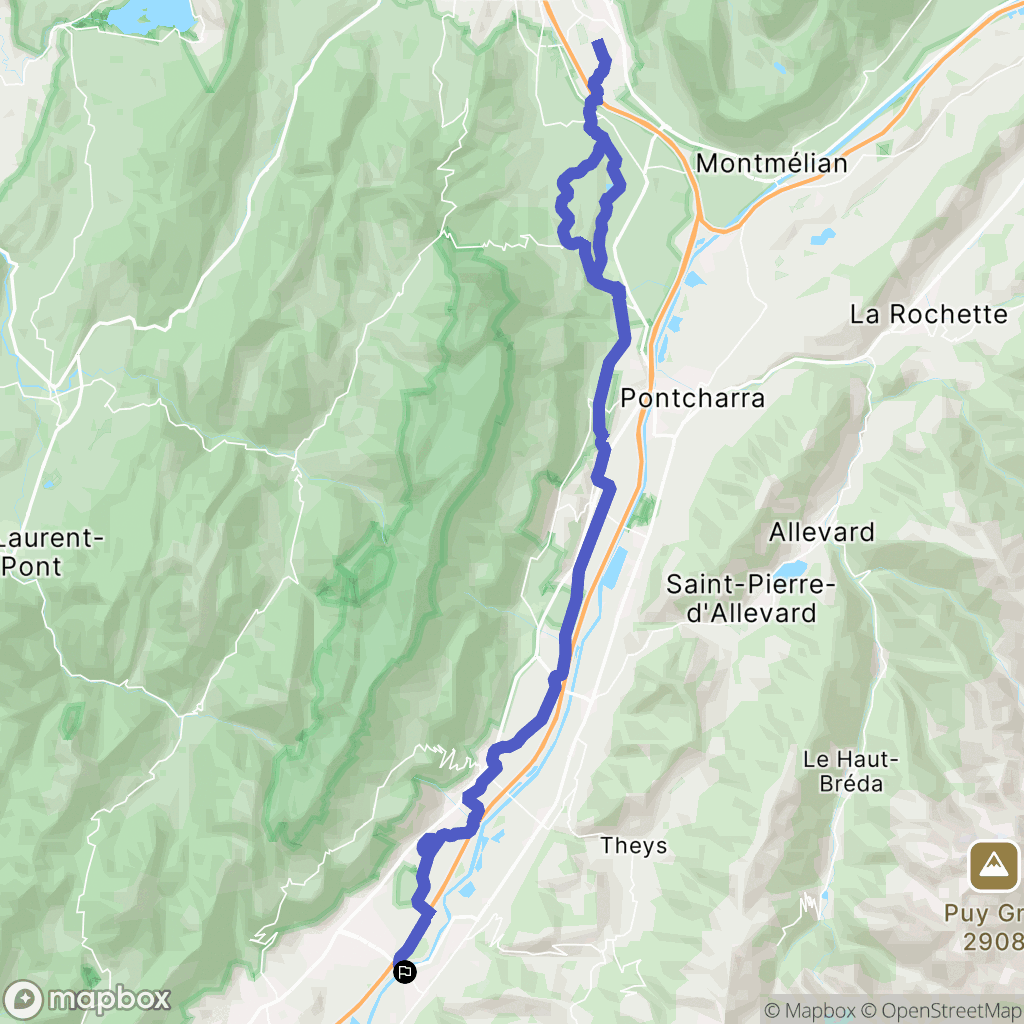 Villard-Bonnot : carte du parcours de randonnée - France