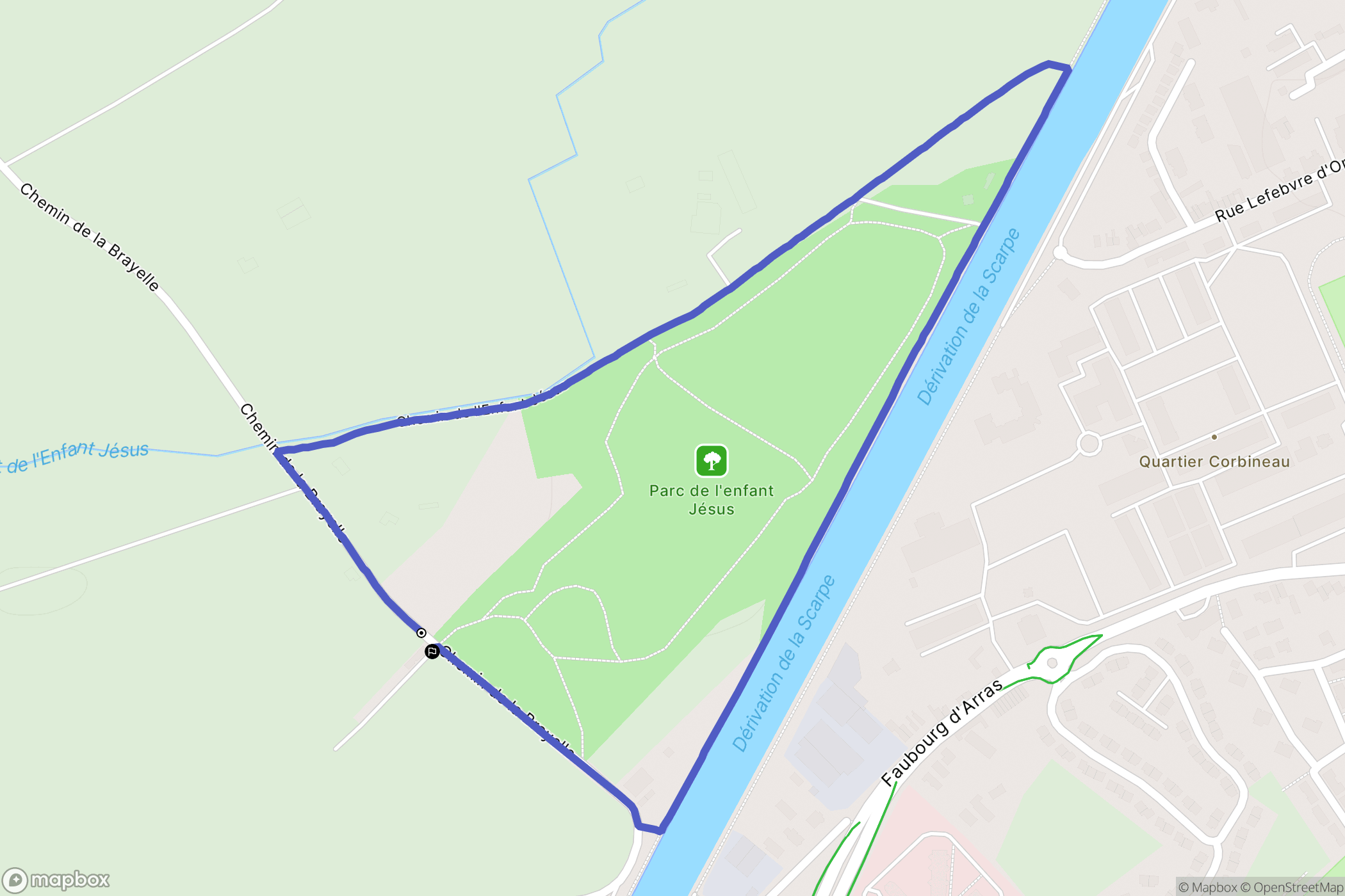 Lambres-Lez-Douai : carte du parcours de randonnée - France