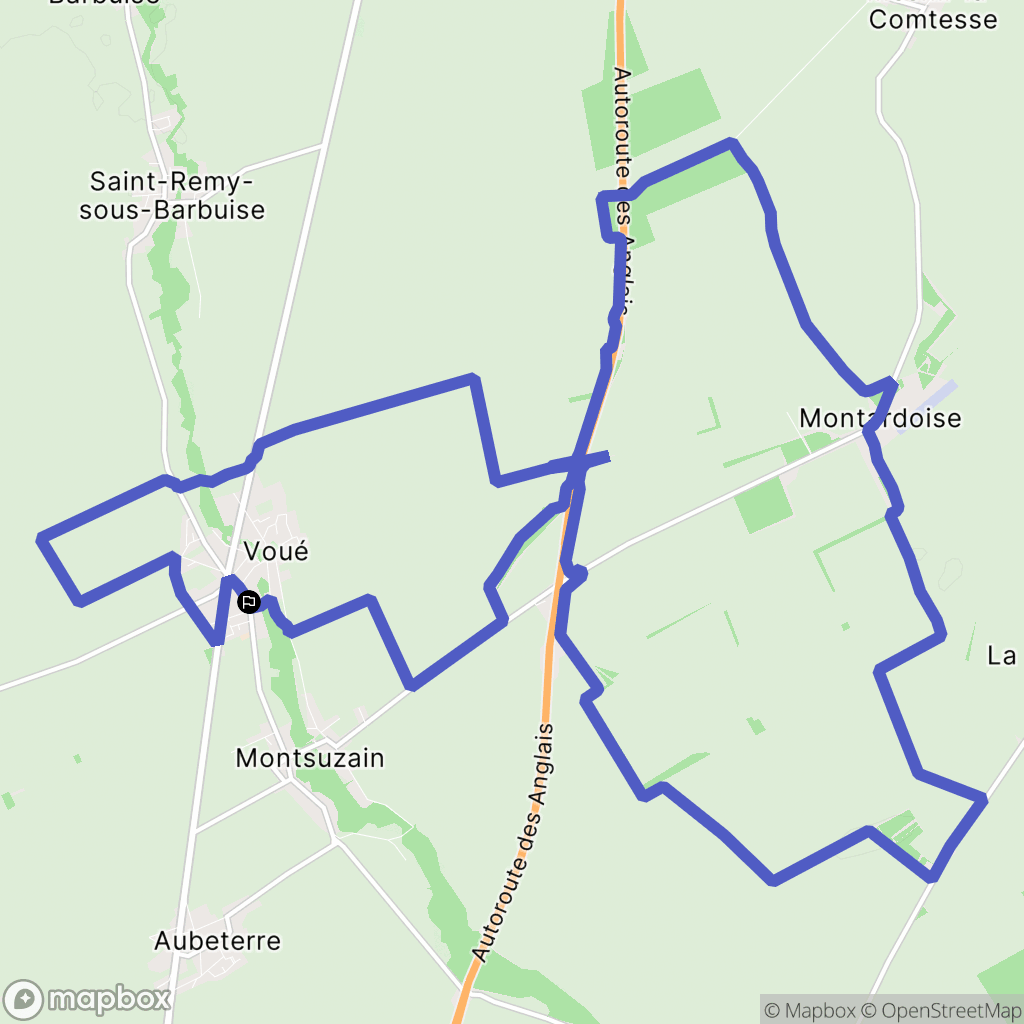Voué : carte du parcours de randonnée - France