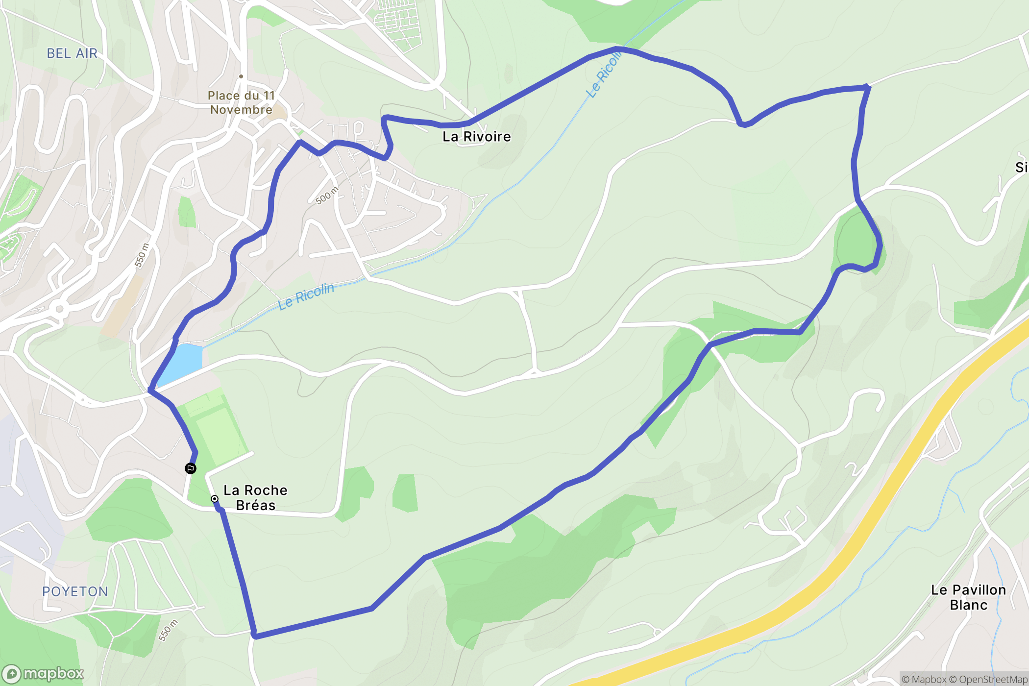 Saint-Jean-Bonnefonds : carte du parcours de randonnée - France