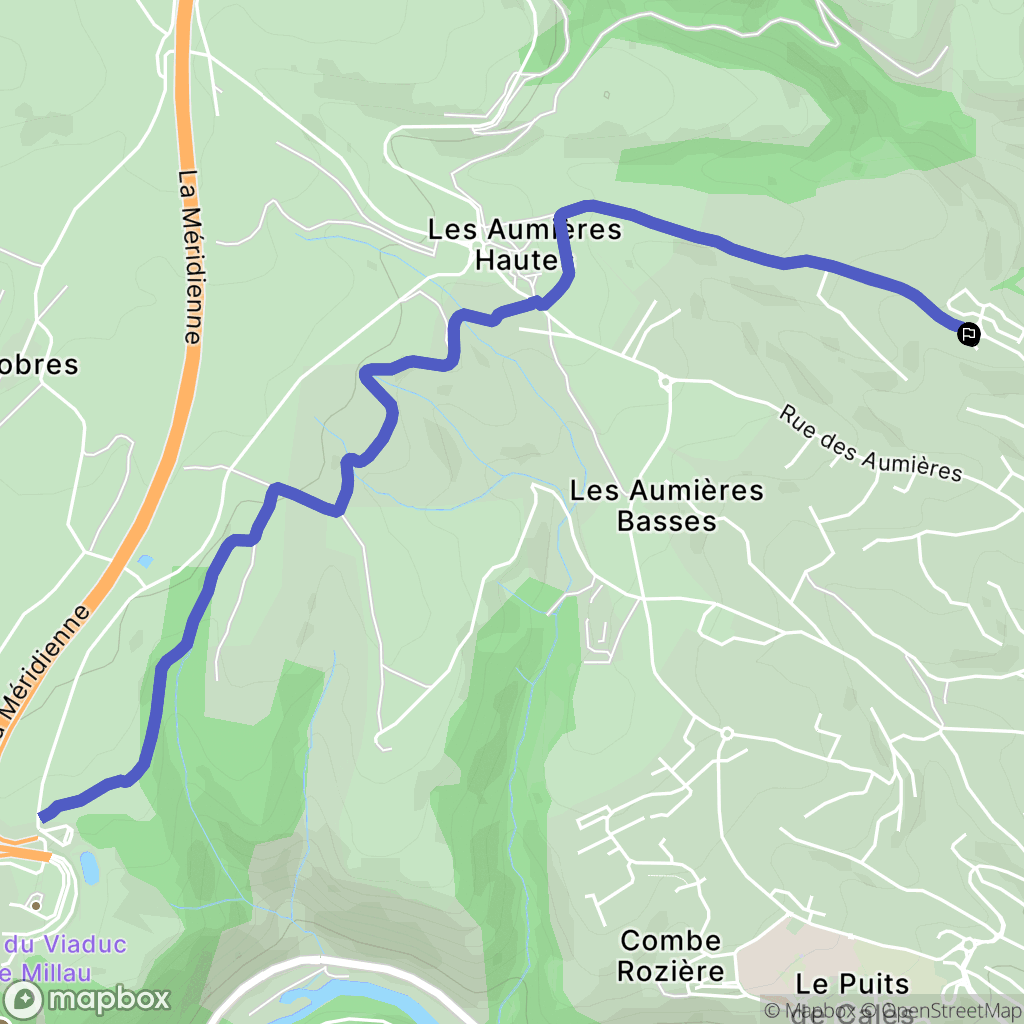 Millau : carte du parcours de randonnée - France