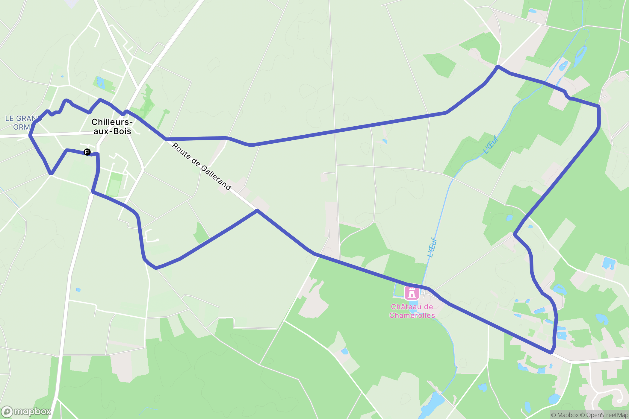 Chilleurs-aux-Bois : carte du parcours de randonnée - France