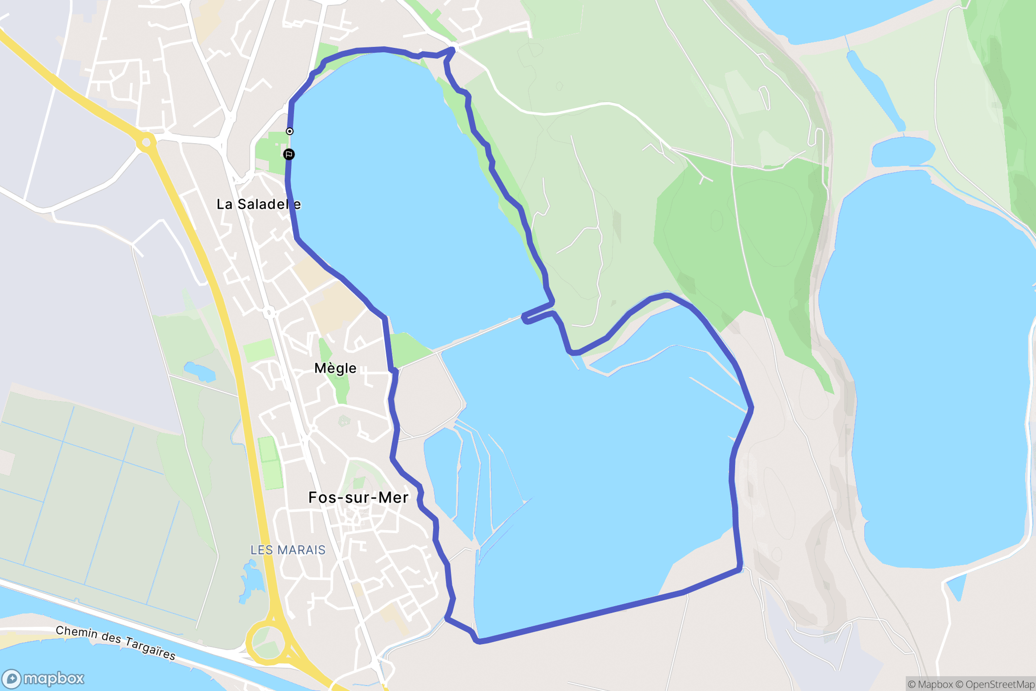Fos-sur-Mer : carte du parcours de randonnée - France