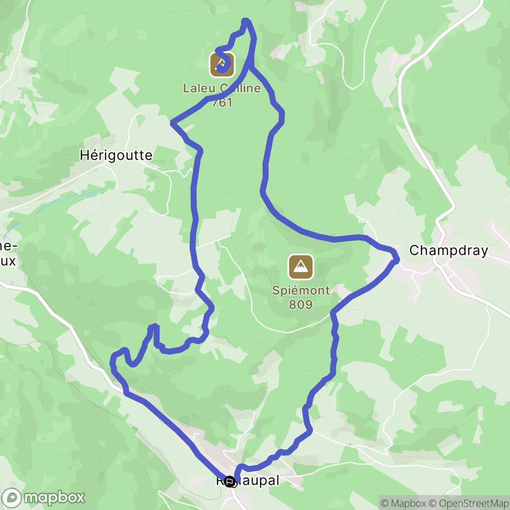 Rehaupal : carte du parcours de randonnée - France
