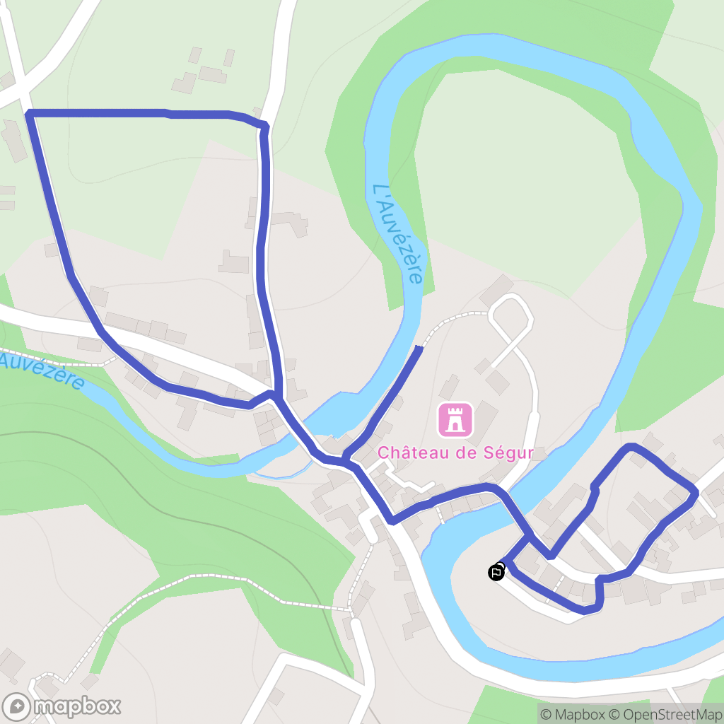 Ségur-le-Château : carte du parcours de randonnée - France