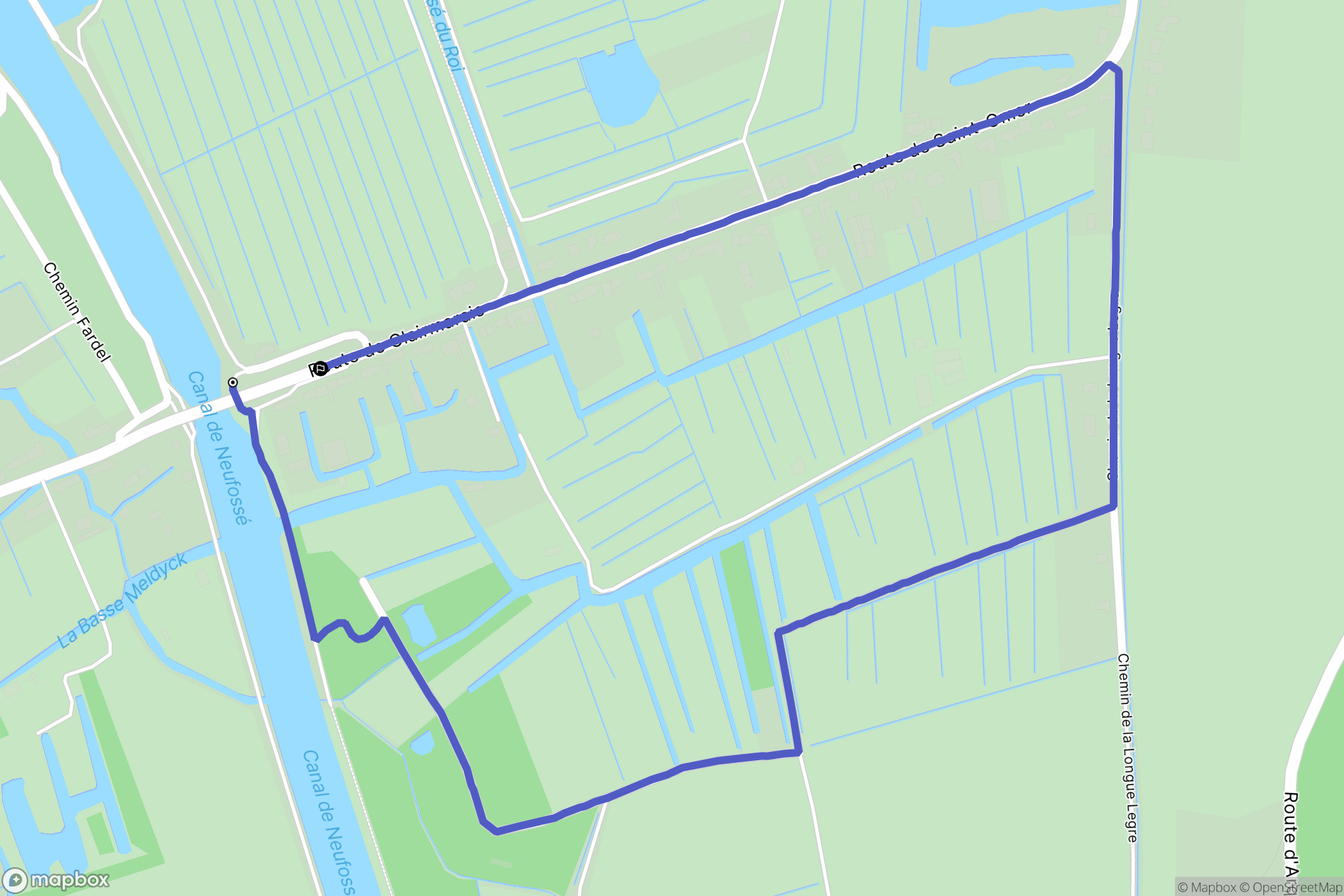 Saint-Omer : carte du parcours de randonnée - France