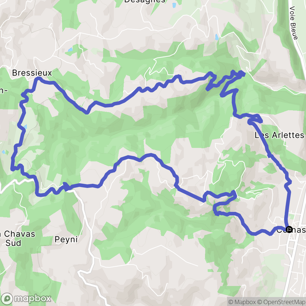 Cornas : carte du parcours de randonnée - France