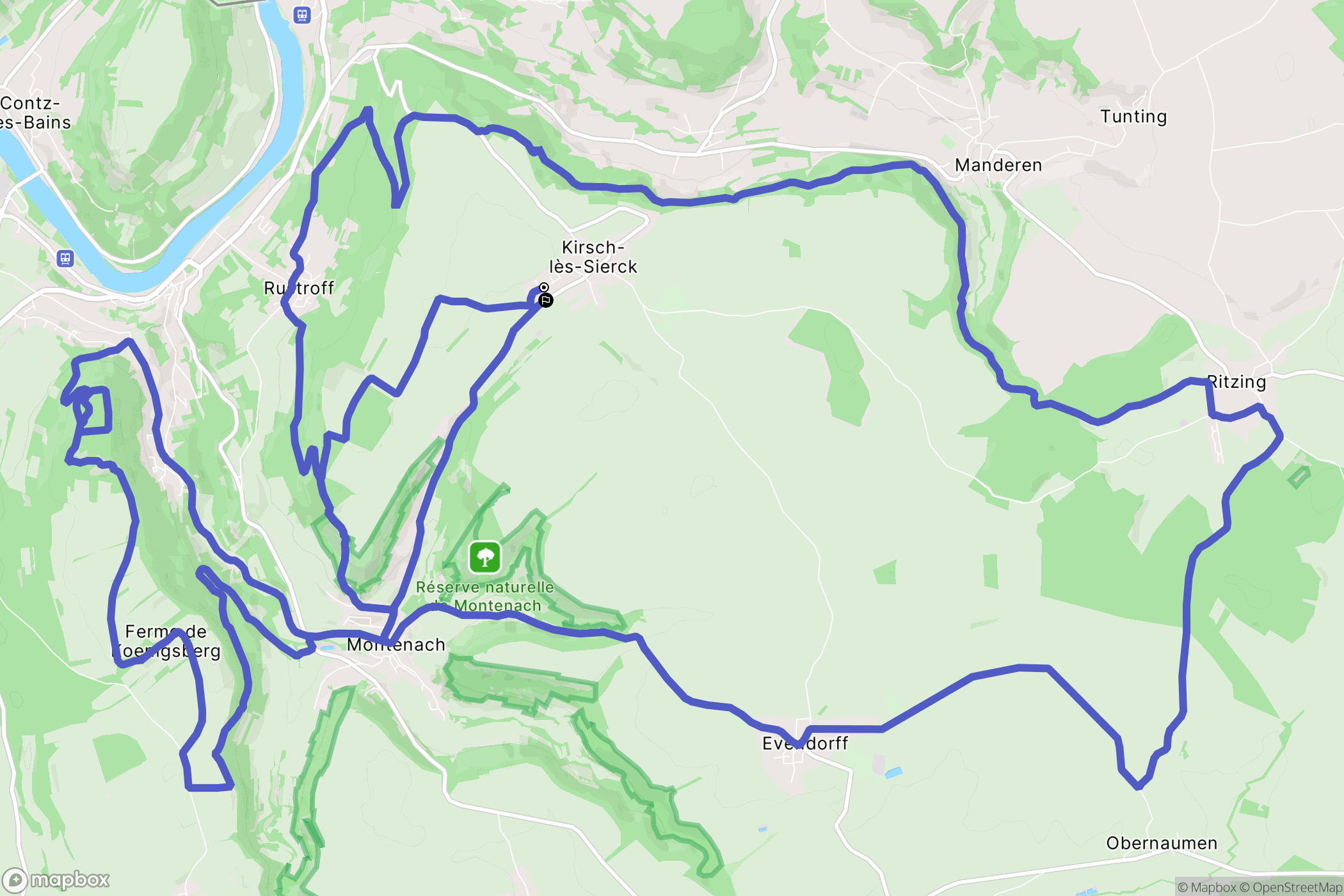 Kirsch-lès-Sierck : carte du parcours de randonnée - France