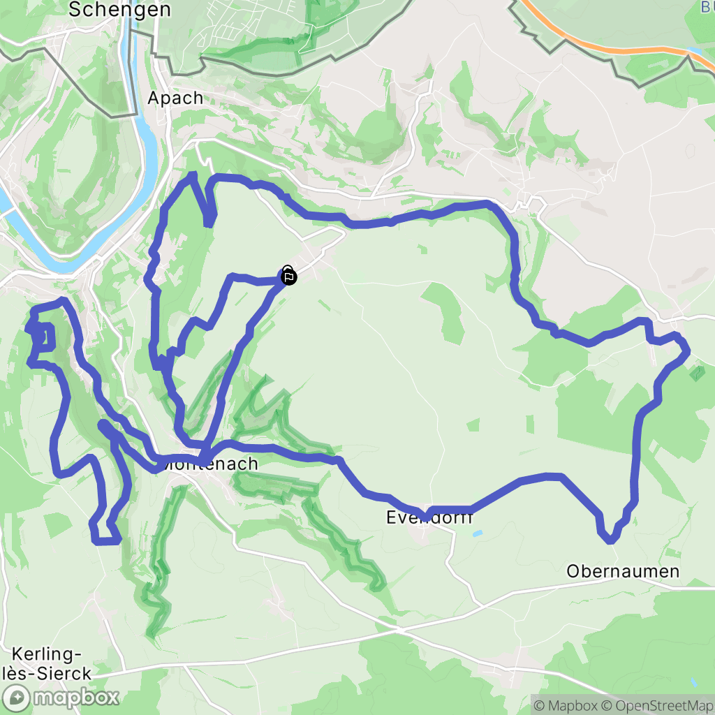 Kirsch-lès-Sierck : carte du parcours de randonnée - France