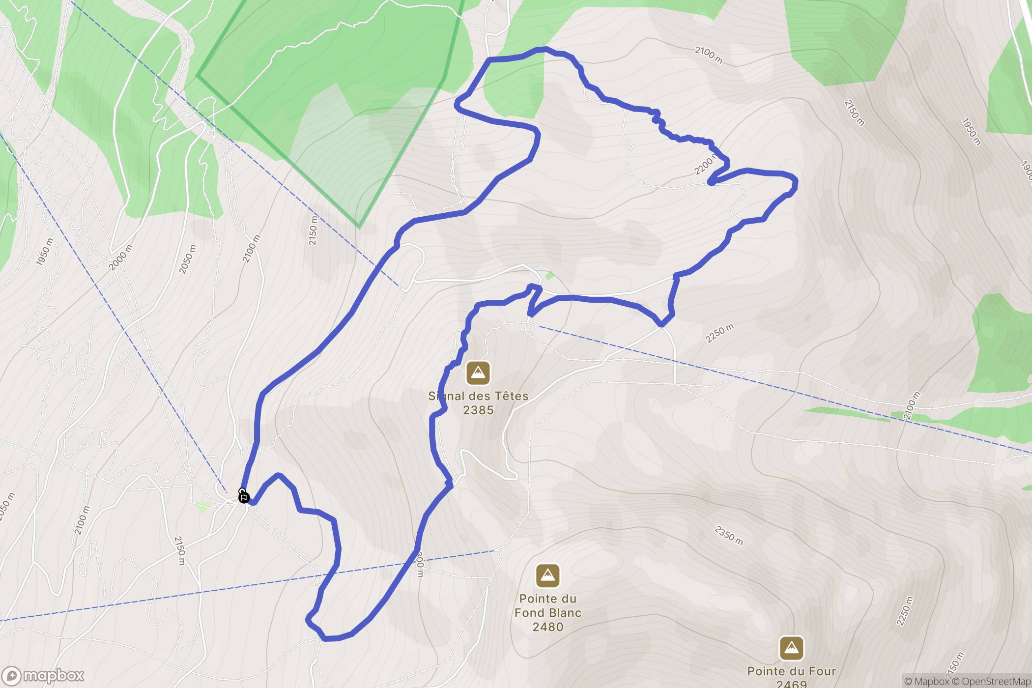 Bourg-Saint-Maurice : carte du parcours de randonnée - France