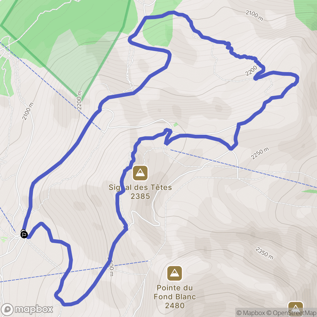 Bourg-Saint-Maurice : carte du parcours de randonnée - France