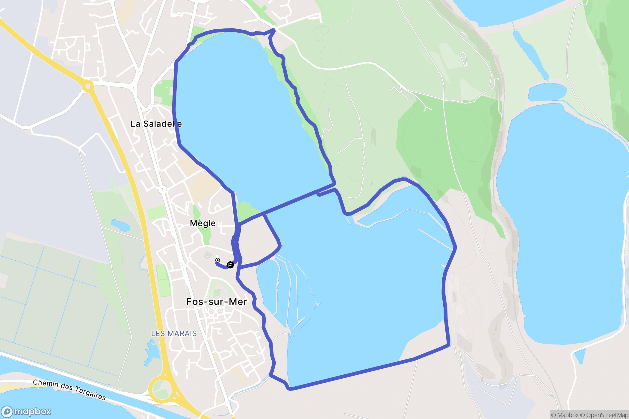 Fos-sur-Mer : carte du parcours de randonnée - France