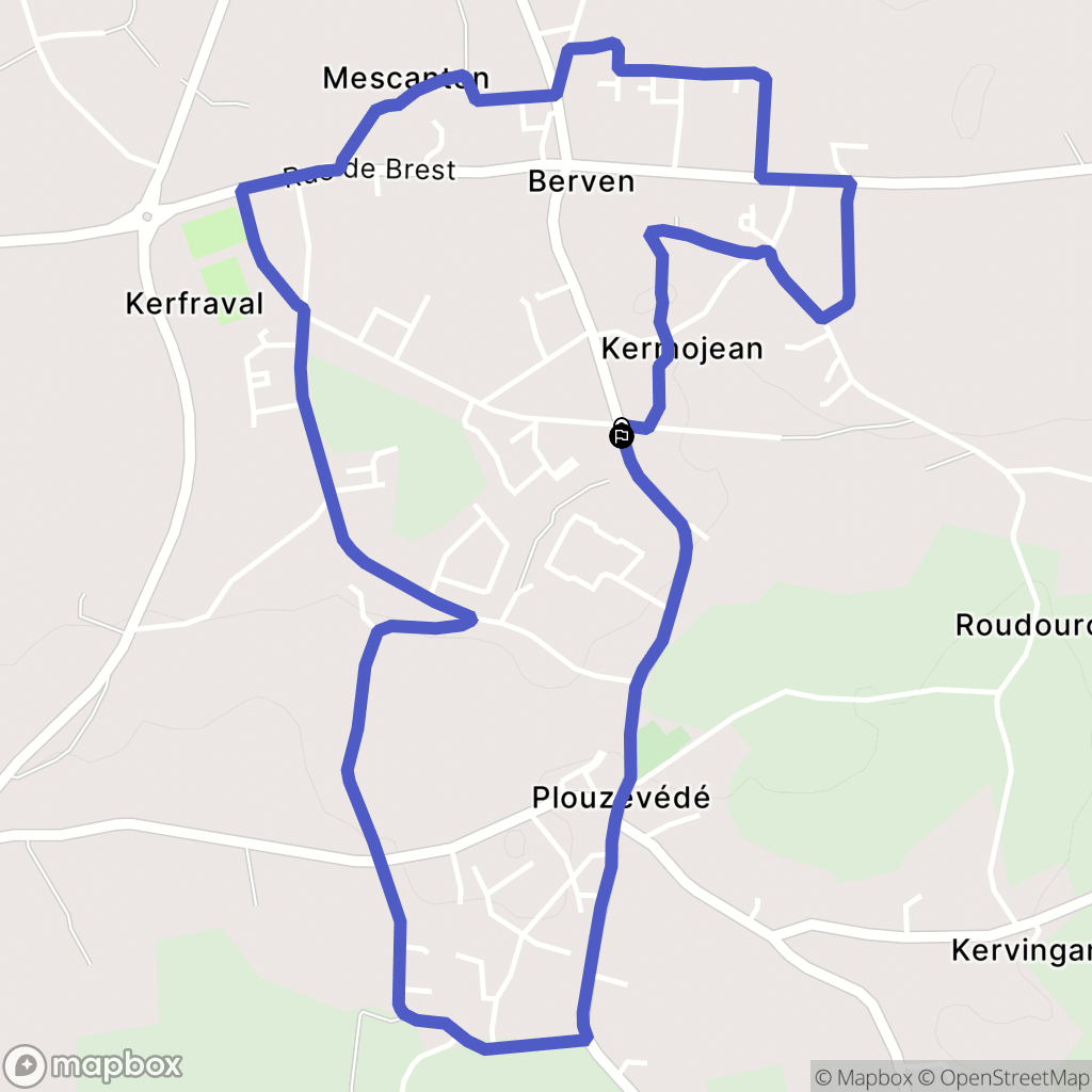 Plouzévédé : carte du parcours de randonnée - France
