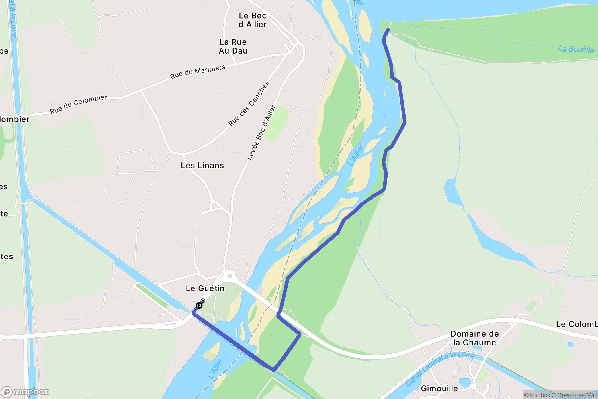 Cuffy : carte du parcours de randonnée - France