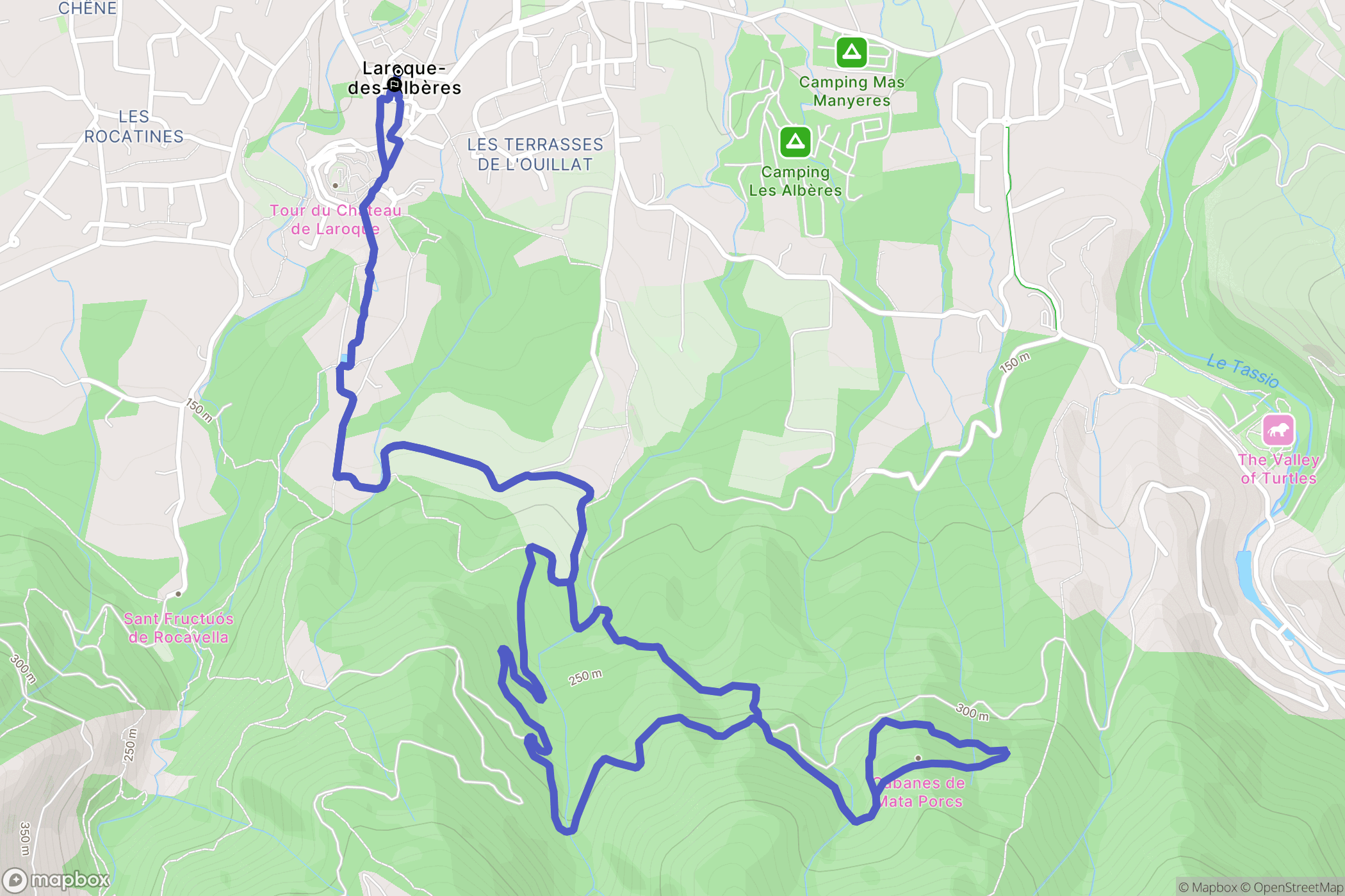 Laroque-des-Albères : carte du parcours de randonnée - France