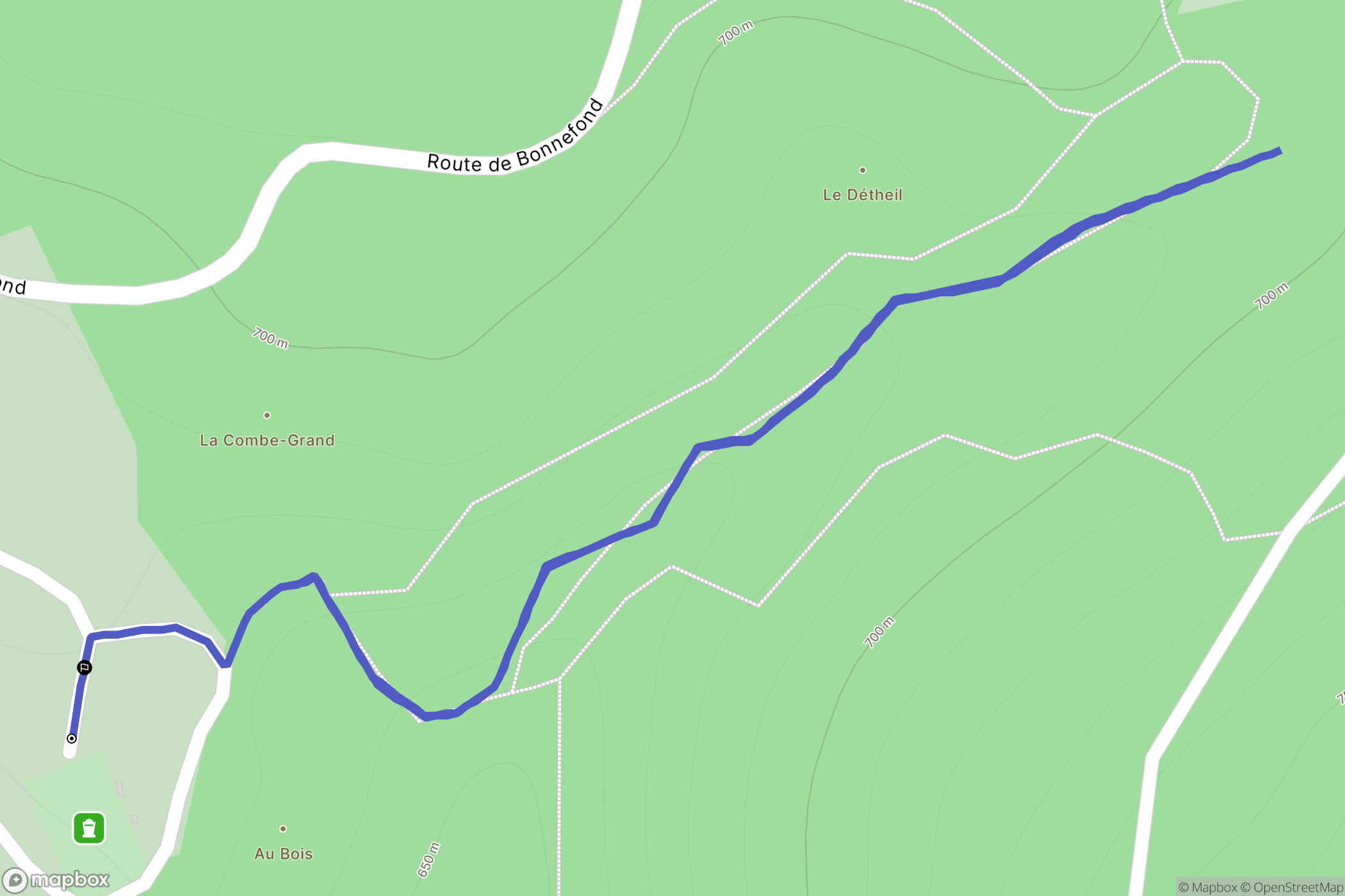 Pradines : carte du parcours de randonnée - France