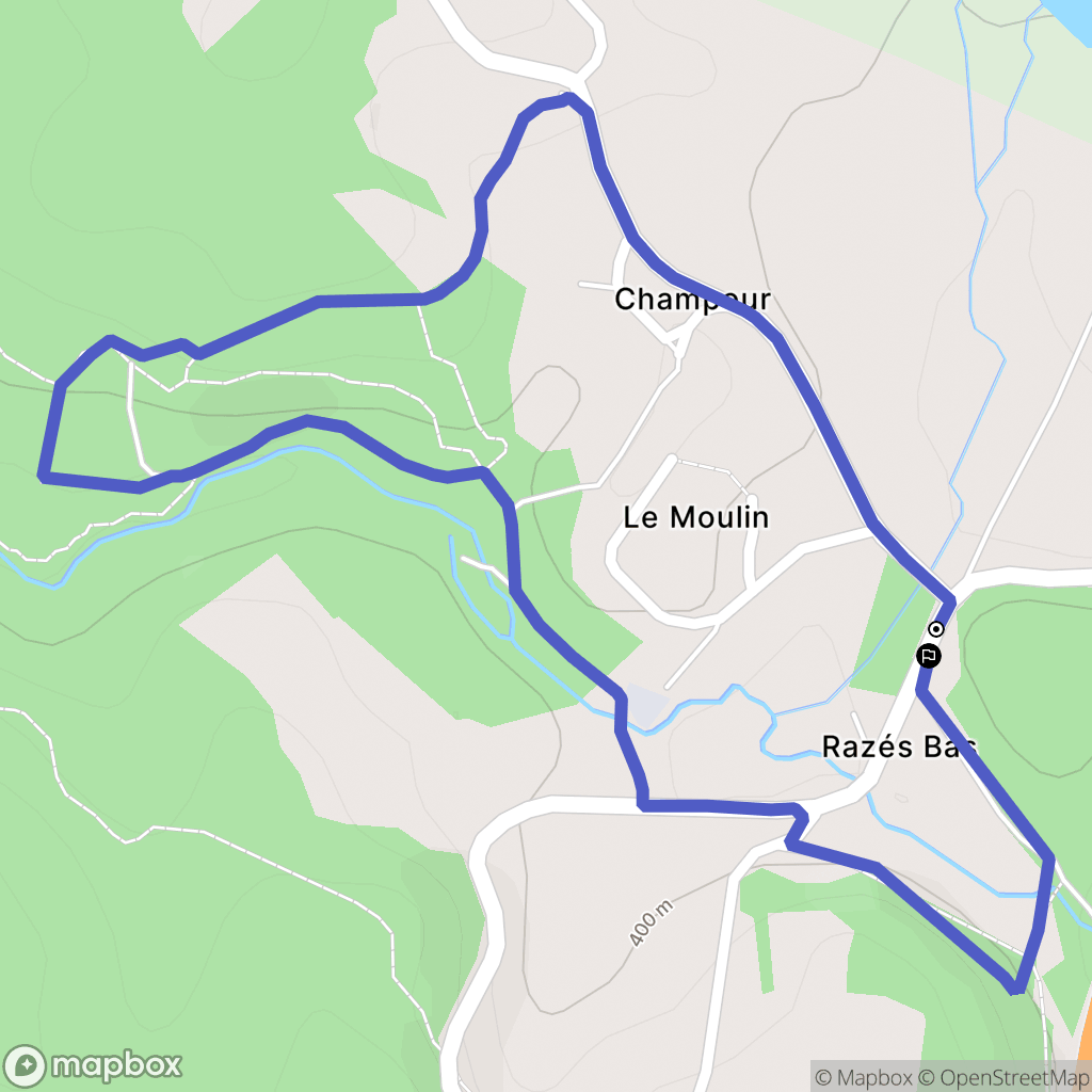 Razès : carte du parcours de randonnée - France