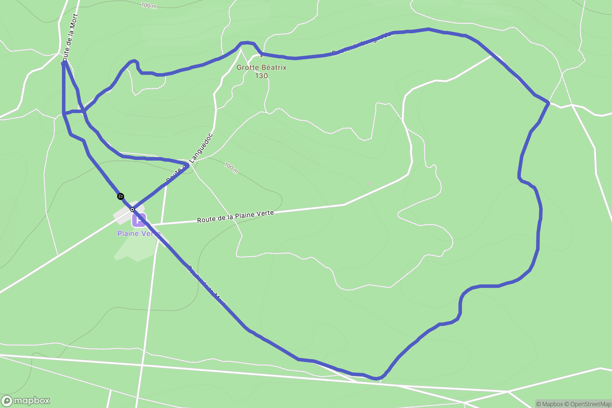 Fontainebleau : carte du parcours de randonnée - France