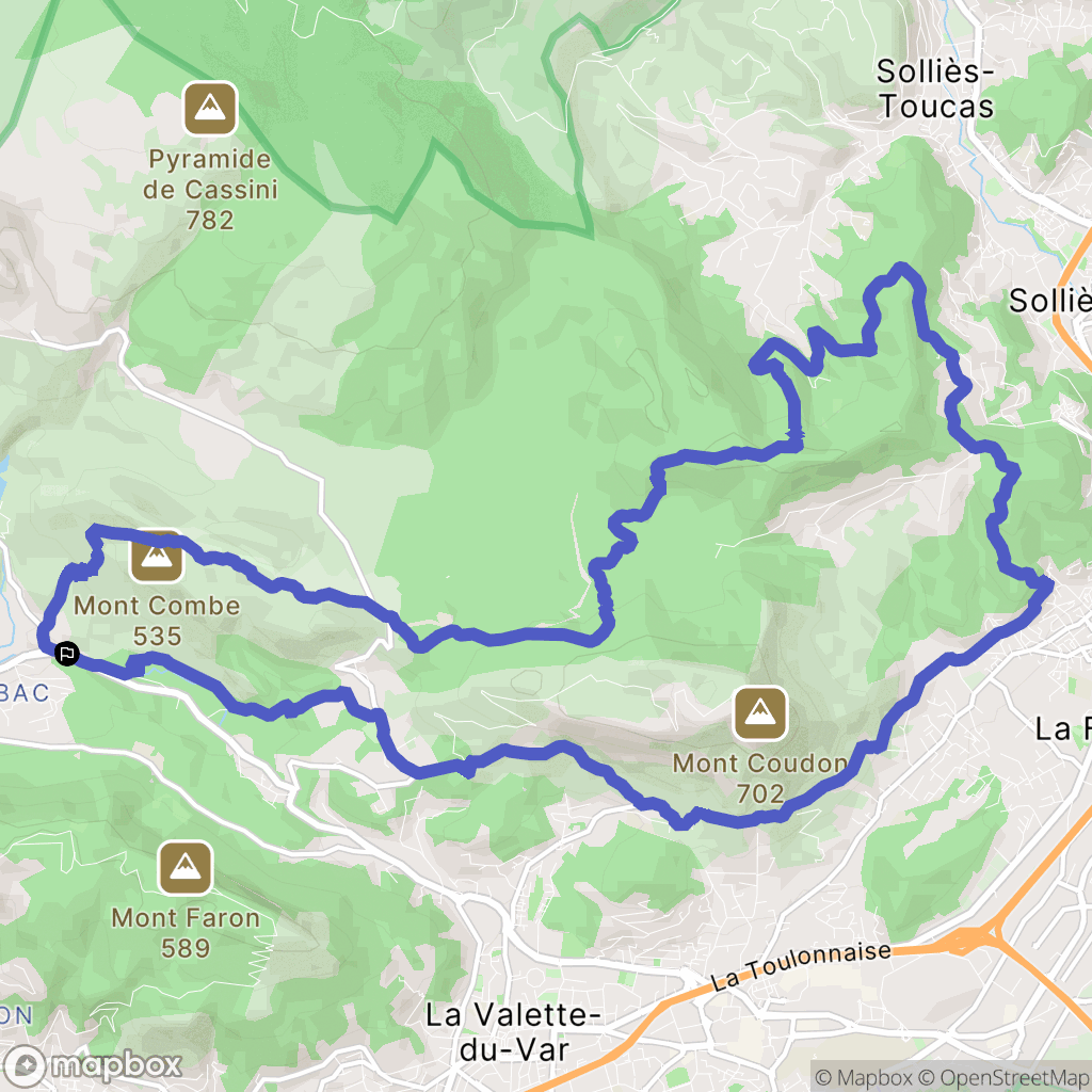 Le Revest-les-Eaux : carte du parcours de randonnée - France