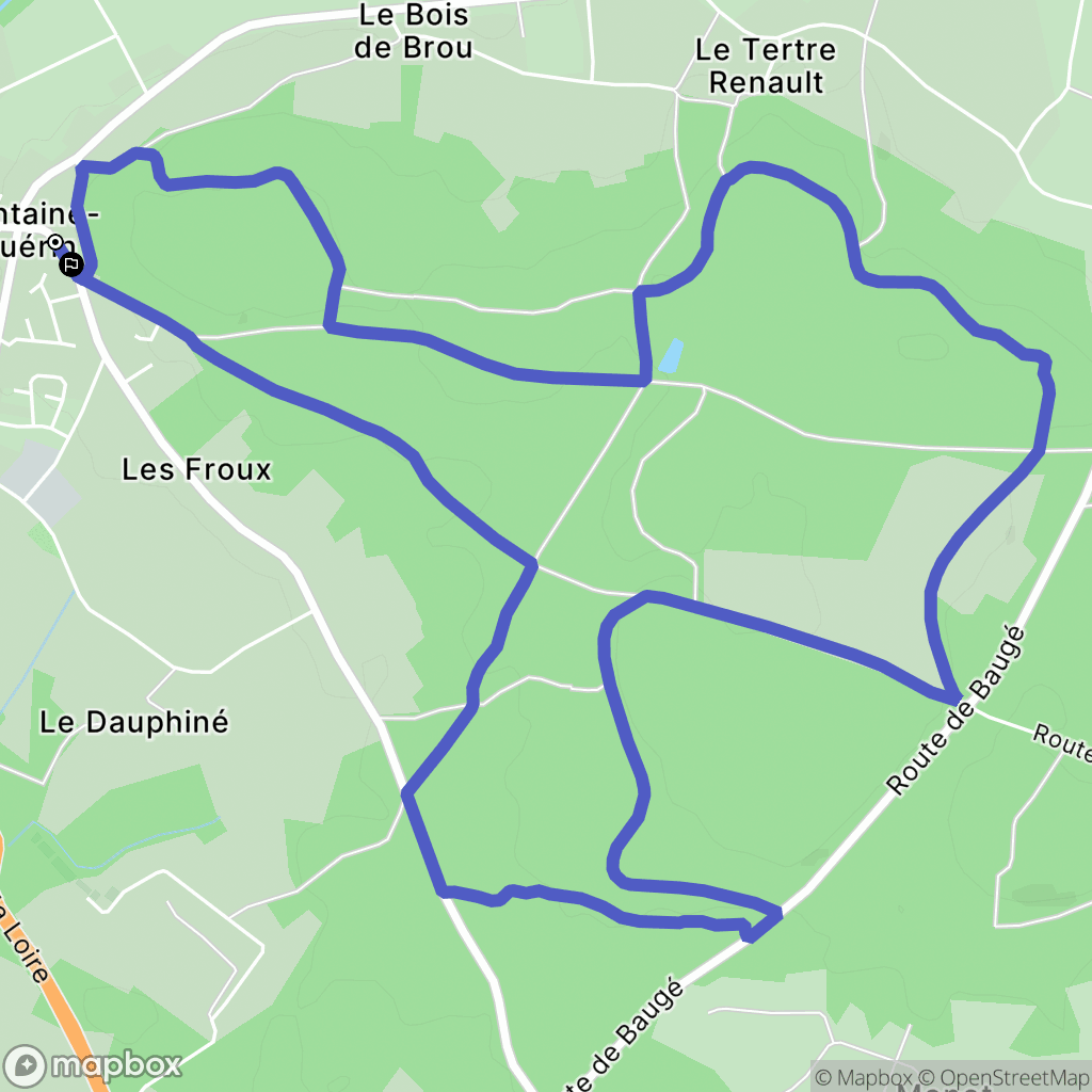 Les Bois d'Anjou : carte du parcours de randonnée - France
