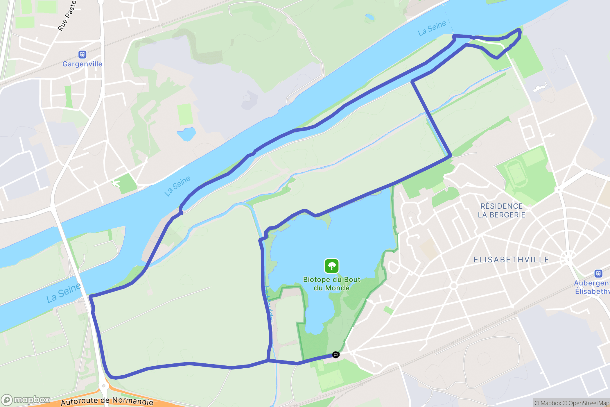 Épône : carte du parcours de randonnée - France