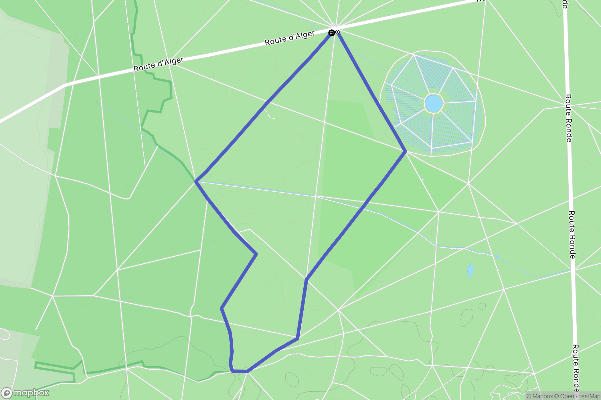 Fontainebleau : carte du parcours de randonnée - France