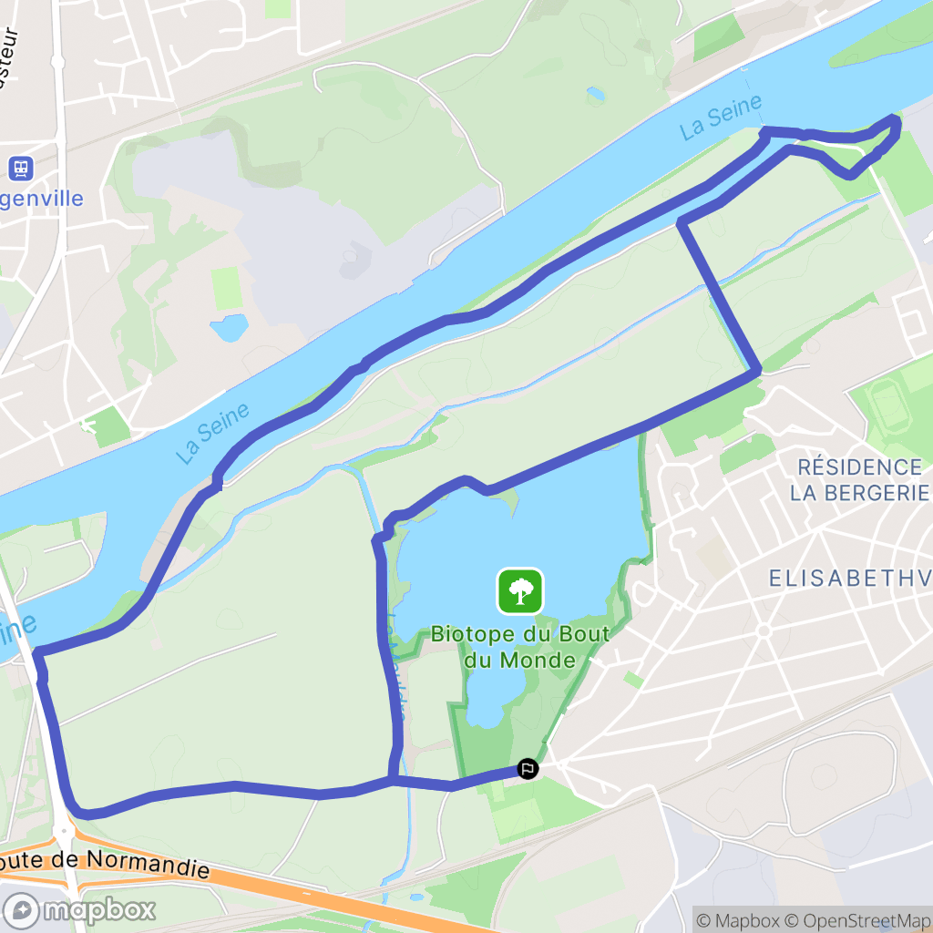 Épône : carte du parcours de randonnée - France
