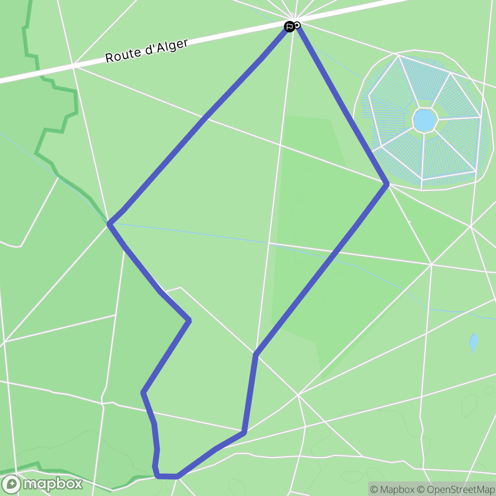 Fontainebleau : carte du parcours de randonnée - France