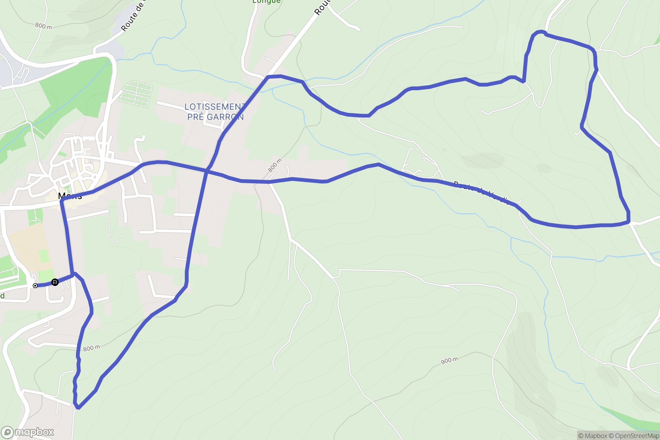 Mens : carte du parcours de randonnée - France